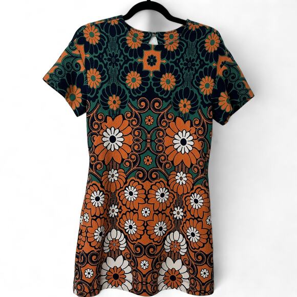 Anthropologie Maeve Hippy Short Sleeve Floral Shift Mini Dress (XS) - Picture 8 of 16
